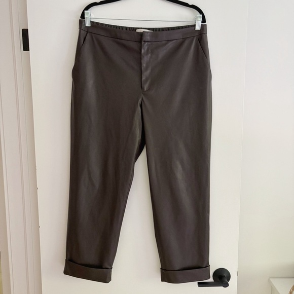 Brochu Walker The Westport Vegan Leather Pant Timber Dark Brown Size L - Picture 3 of 7